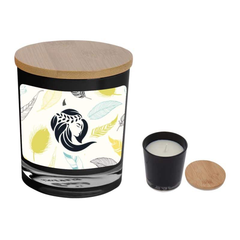 Custom Bamboo Soy Candle With Full Color Label - 2