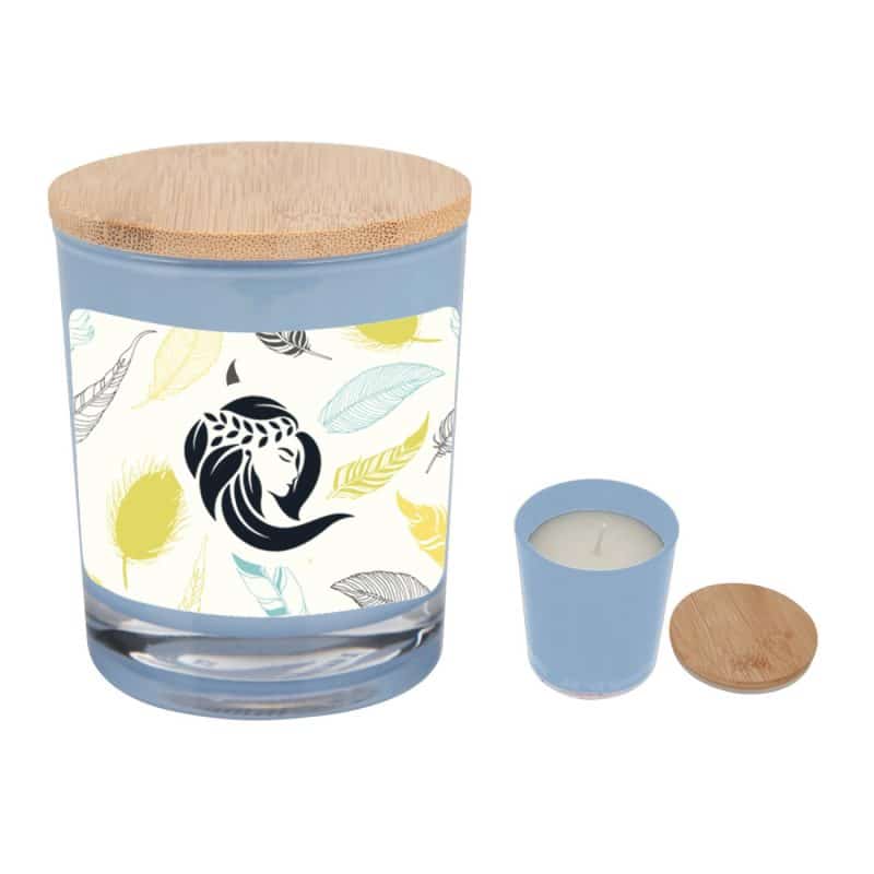 Custom Bamboo Soy Candle With Full Color Label - 3