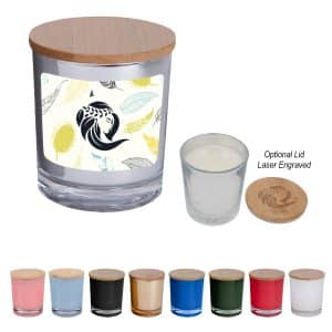 Custom Bamboo Soy Candle With Full Color Label