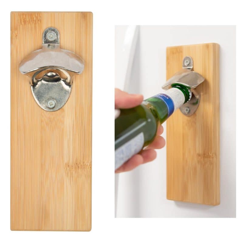 Custom Bamboo Wall Mounted Bottle Opener - 1