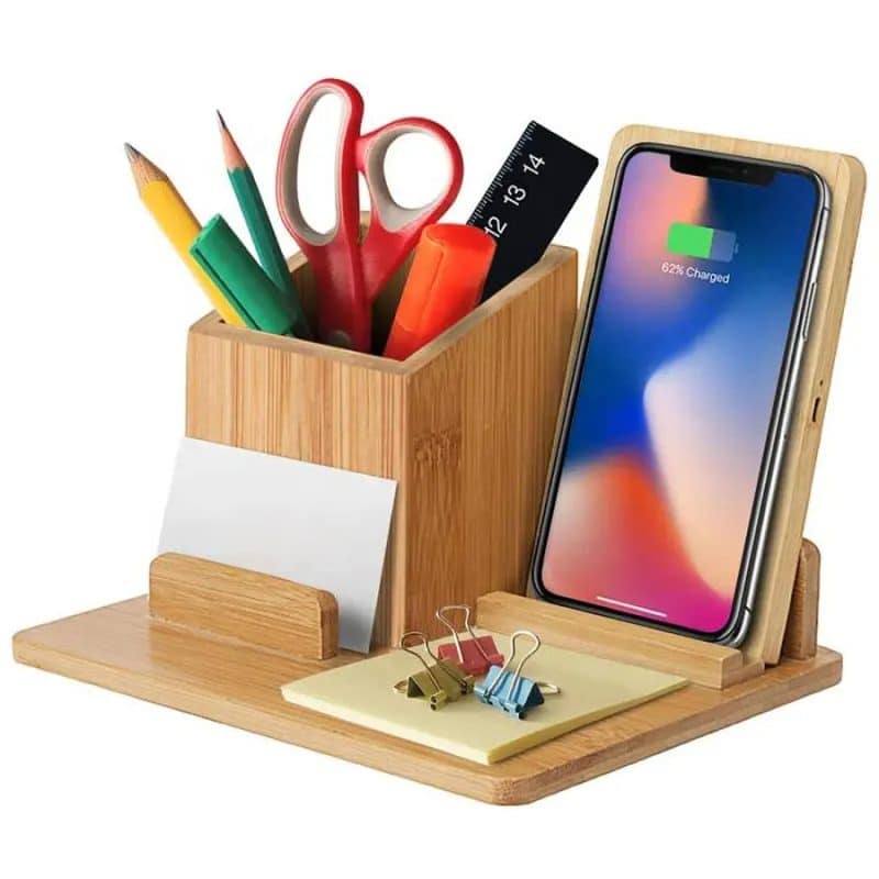 Custom Bamboo Wireless Desk Organizer (10W) (BOARDMAN)