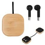 Custom Bamboo Wireless Earbuds & Watch Charger - 1
