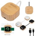 Custom Bamboo Wireless Earbuds & Watch Charger