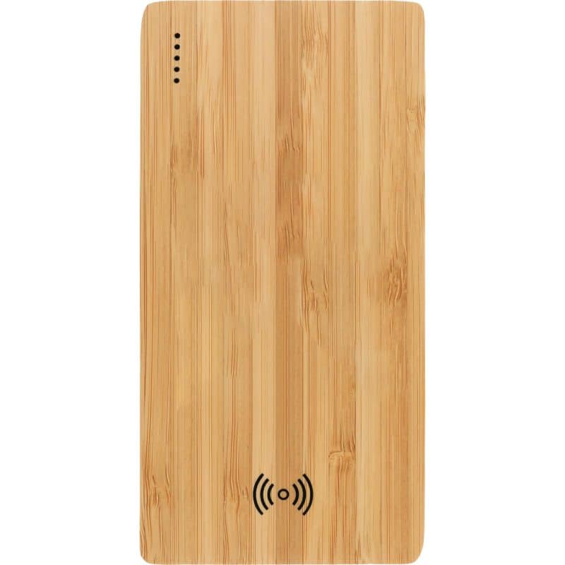 Custom FSC® 100% Bamboo 5000 mAh Wireless Power Bank - 6