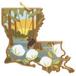 Custom Louisiana State Shaped Serving & Cutting Board w/Artwork by Summer Stokes