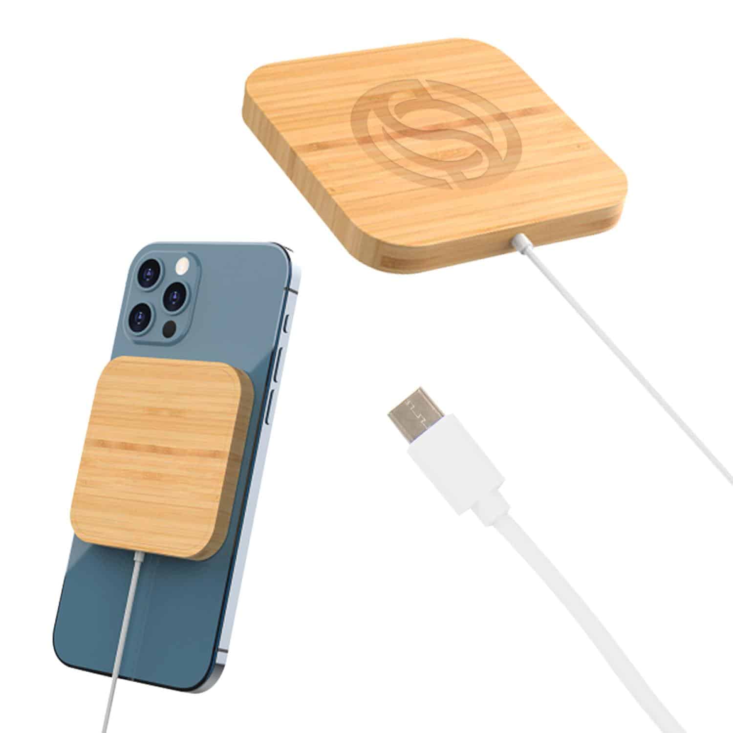Custom Mag Max Bamboo Magnetic Wireless Charger 2.0