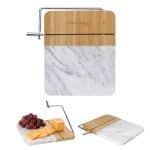 Custom Marble And Bamboo Cheese Cutting Board With Slicer - 1