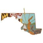 Custom Maryland State Shaped Serving & Cutting Board w/Artwork by Summer Stokes