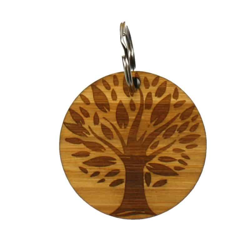 Custom Medium Wooden Keychain in Solid Bamboo (MEDFORD) - 2