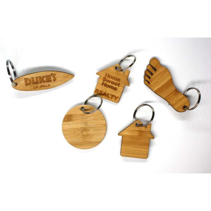 Custom Medium Wooden Keychain in Solid Bamboo (MEDFORD) - 5