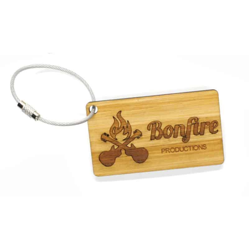 Custom Medium Wooden Keychain in Solid Bamboo (MEDFORD)