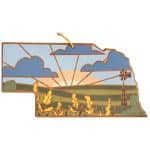 Custom Nebraska State Shaped Serving & Cutting Board w/Artwork by Summer Stokes