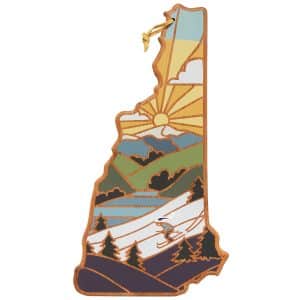 Custom New Hampshire State Shaped Serving & Cutting Board w/Artwork by Summer Stokes
