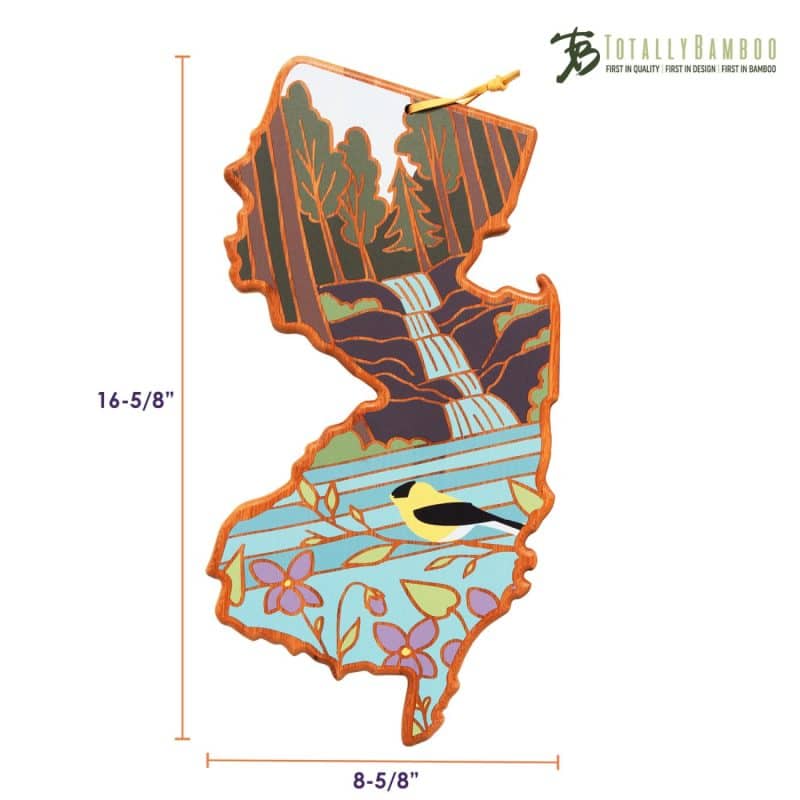 Custom New Jersey State Shaped Serving & Cutting Board w/Artwork by Summer Stokes