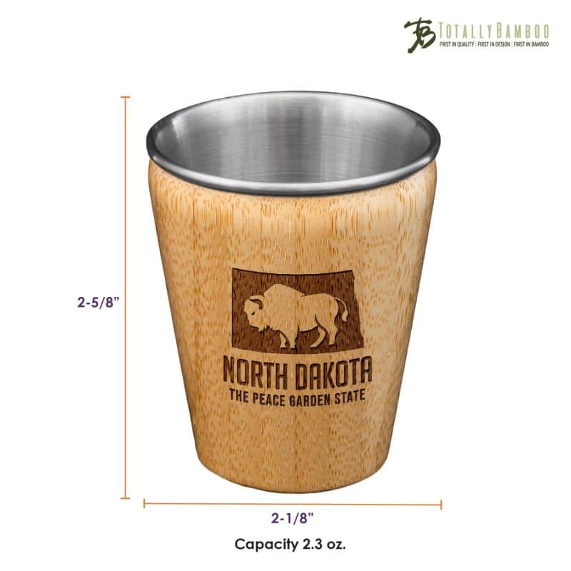 Custom North Dakota State Shot Glass - 2