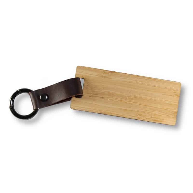 Custom Premium Leather & Wood Keychain - 1