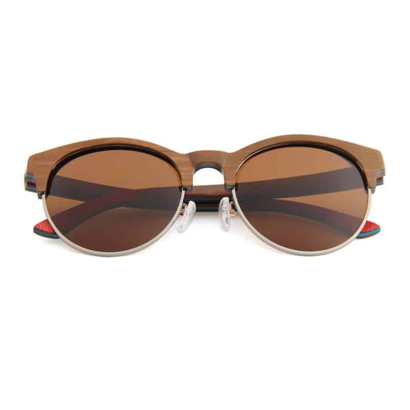 Custom Recycled Skateboard Half Wood Handrail Wooden Sunglasses (WALLACE) - 1