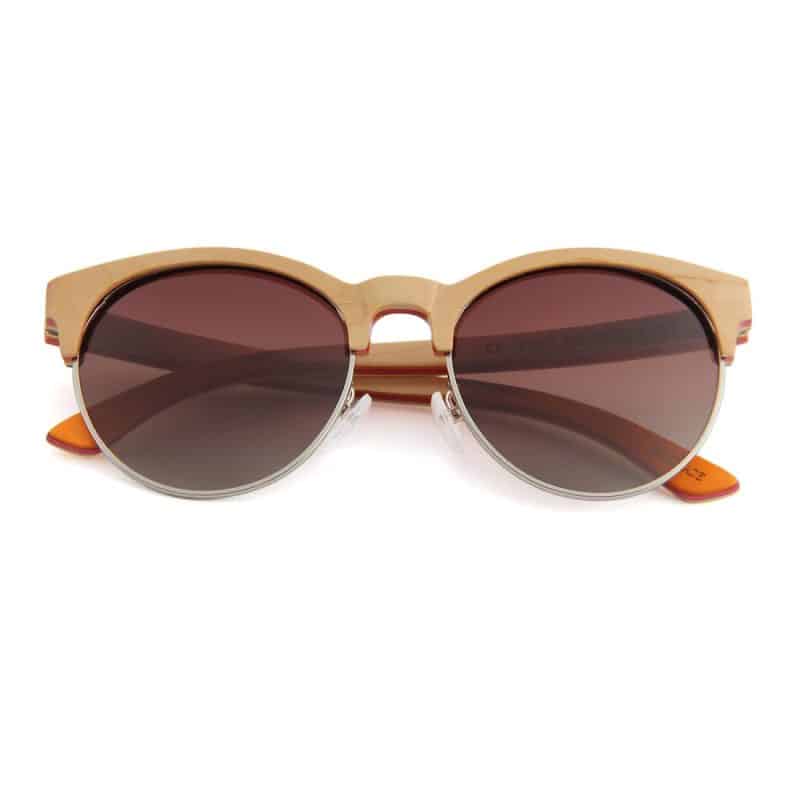Custom Recycled Skateboard Half Wood Handrail Wooden Sunglasses (WALLACE) - 2
