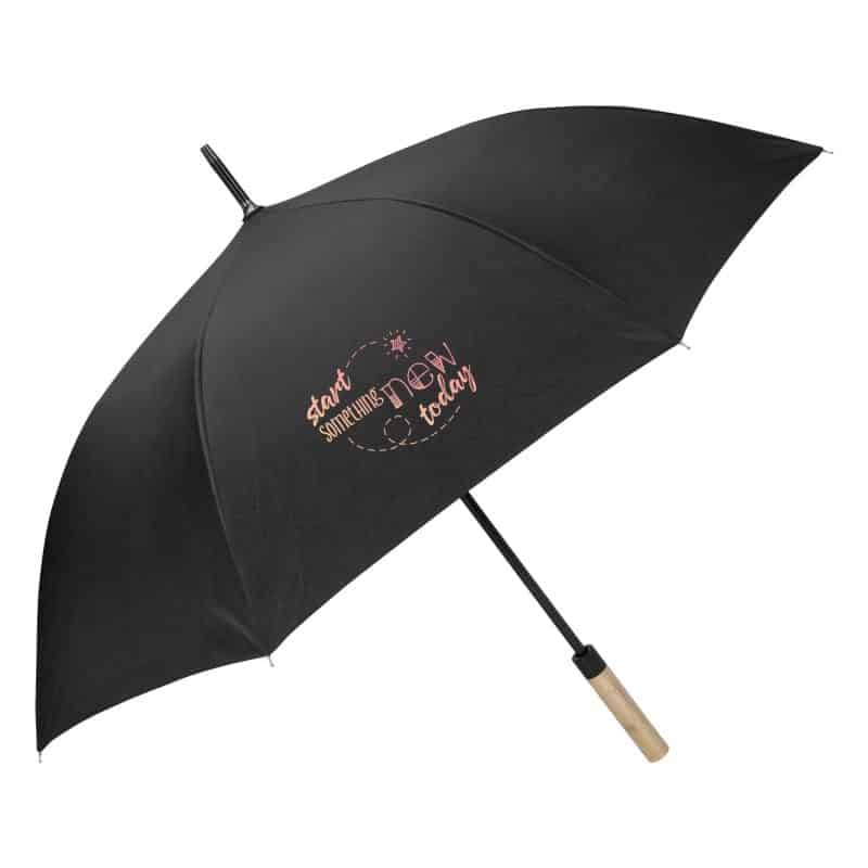 Custom Shed Rain™ 50" RPET Bamboo-Handled Auto-Open Stick Umbrella