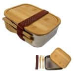 Custom Sophisticate Stainless & Bamboo Bento Box - 1