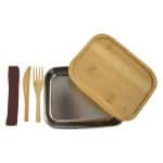 Custom Sophisticate Stainless & Bamboo Bento Box - 2
