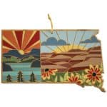 Custom South Dakota State Shaped Serving & Cutting Board w/Artwork by Summer Stokes