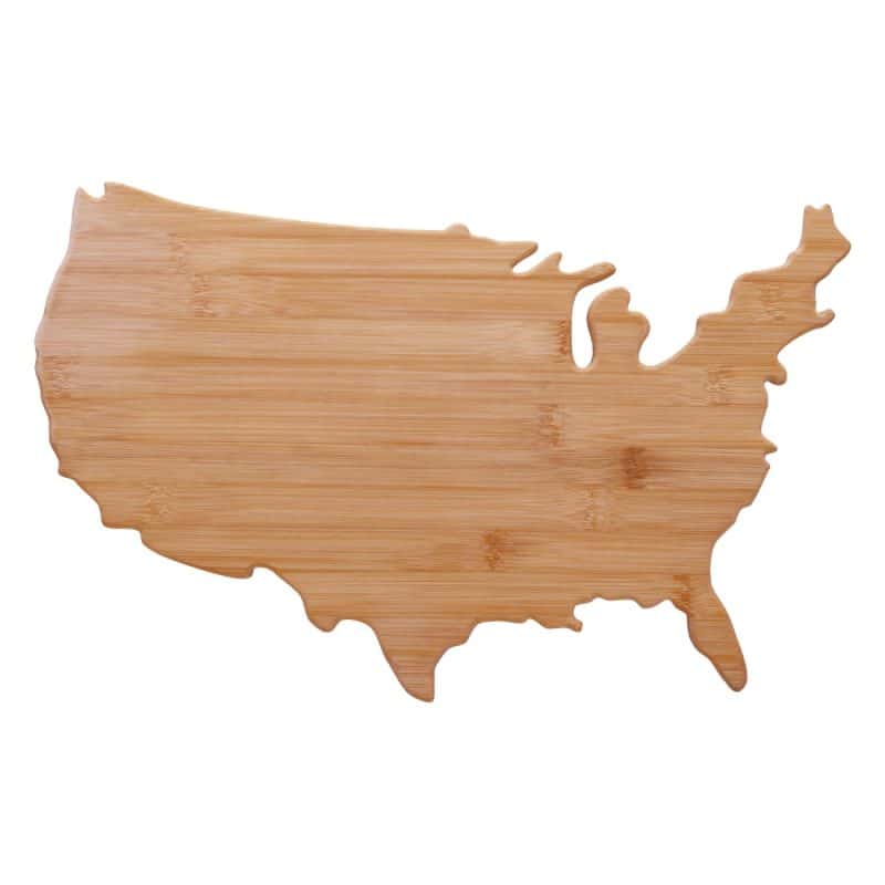 Custom Usa Shape Bamboo Cutting Board - 1