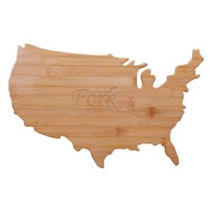 Custom Usa Shape Bamboo Cutting Board