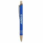 Custom Venosa Velvet-Touch Aluminum Pen w/Bamboo Accents - 3