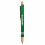 Custom Venosa Velvet-Touch Aluminum Pen w/Bamboo Accents - 5