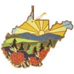 Custom West Virginia State Shaped Serving & Cutting Board w/Artwork by Summer Stokes