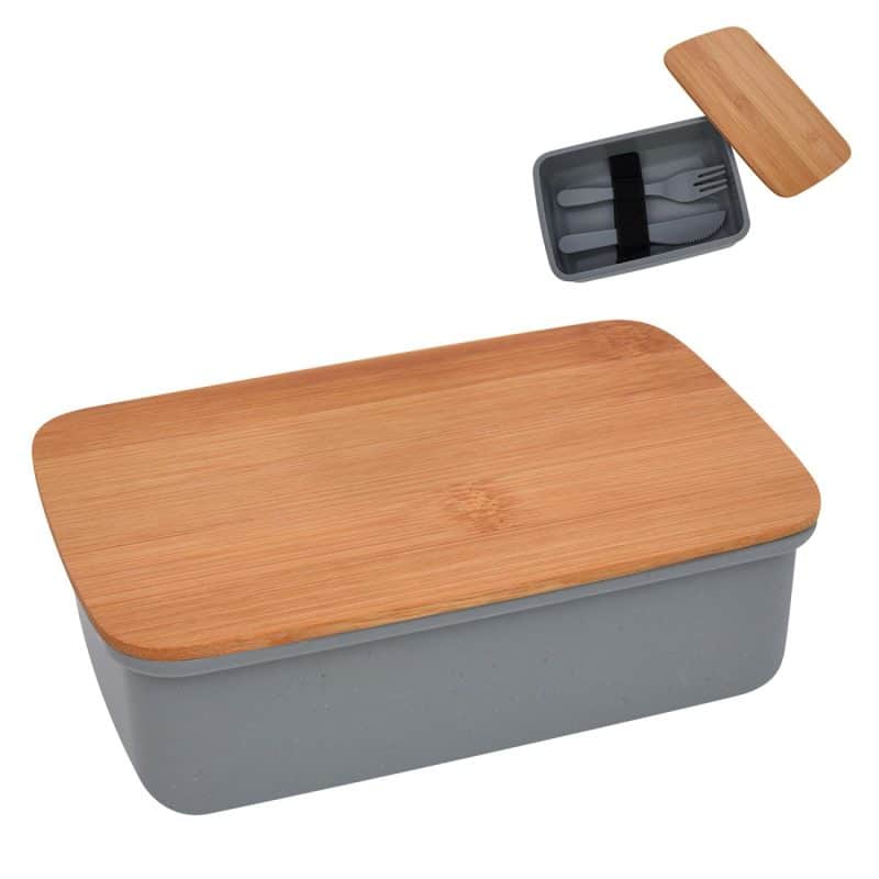 Custom Wheat Lunch Set With Bamboo Lid - 6