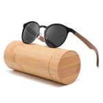 Custom Wood & Steel Rounds Polarized Sunglasses (LOSTRIVER) - 2