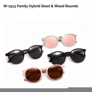 Custom Wood & Steel Rounds Polarized Sunglasses (LOSTRIVER)