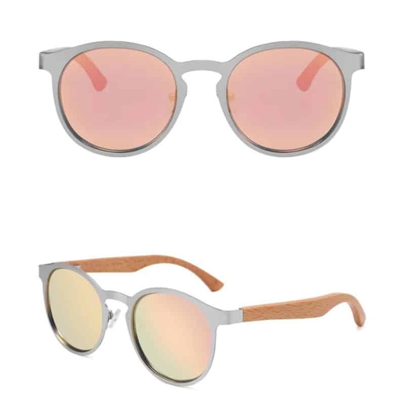 Custom Wood & Steel Rounds Polarized Sunglasses (LOSTRIVER) - 5