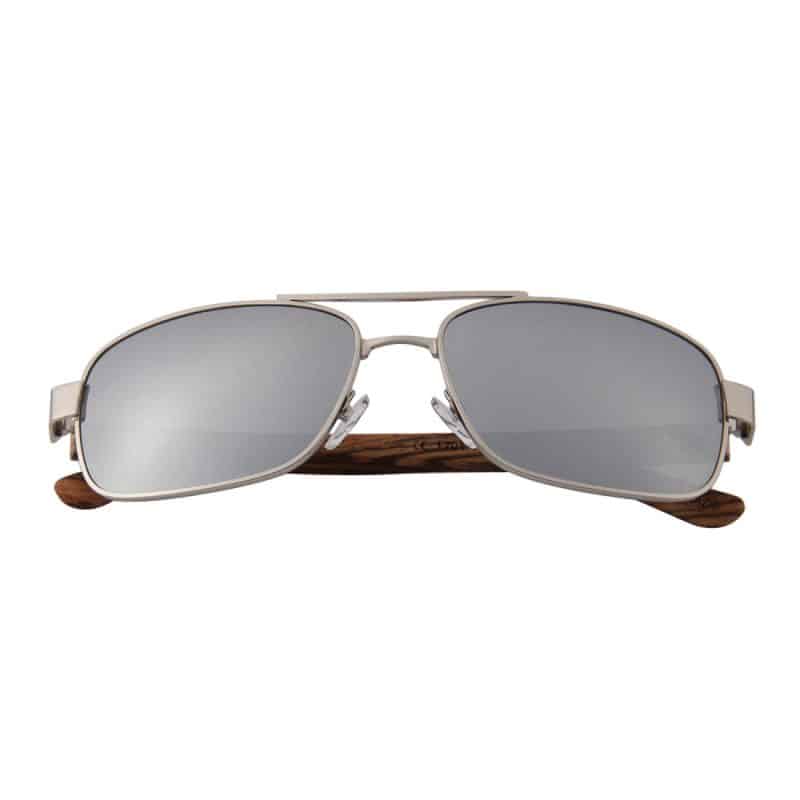 Zebra & Rosewood Series Slim Aviator Sunglasses (TUSK) - 1