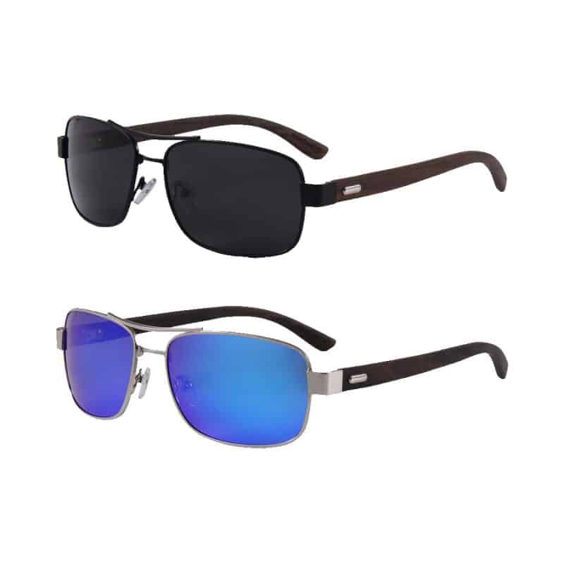 Zebra & Rosewood Series Slim Aviator Sunglasses (TUSK) - 3
