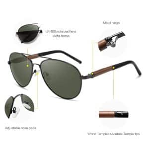 Custom Wooden Hybrid Classic Aviator Series Sunglasses (BOGUS)