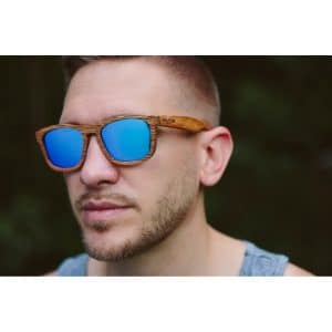 Custom Wooden Modern Zebra Wood Full Jacks Sunglasses (WARMLAKE)