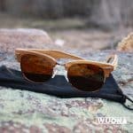 Custom Wooden Premium Vintage Browline RetroShade Sunglasses (WILLOW) - 6
