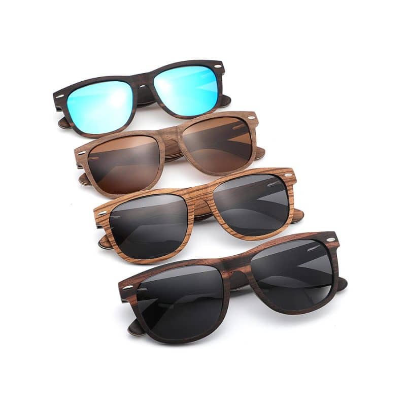 Custom Wooden Series Natural Recycled Skateboard Full Sunglasses