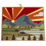 Custom Wyoming State Shaped Serving & Cutting Board w/Artwork by Summer Stokes