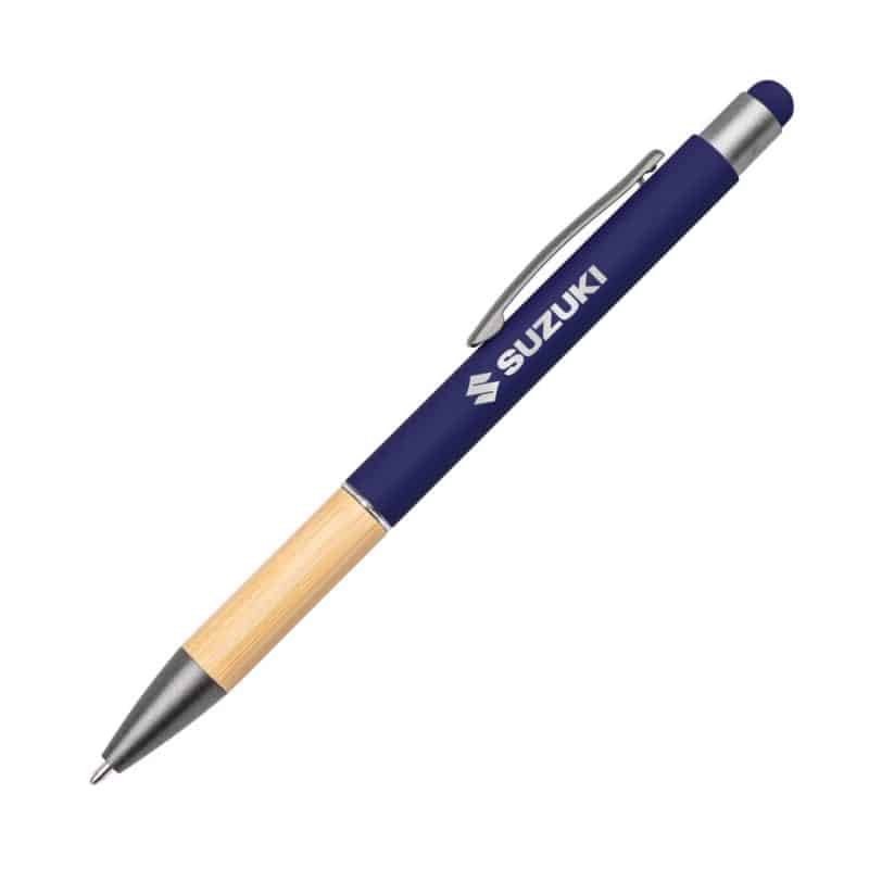Custom Assia Metal Pen w/Bamboo Grip & Black Refill - 2