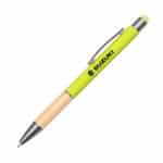 Custom Assia Metal Pen w/Bamboo Grip & Black Refill - 3