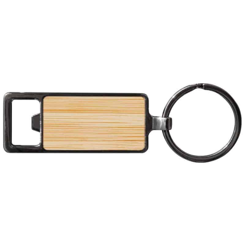 Custom Bamboo Key Chain Bottle Opener - 1