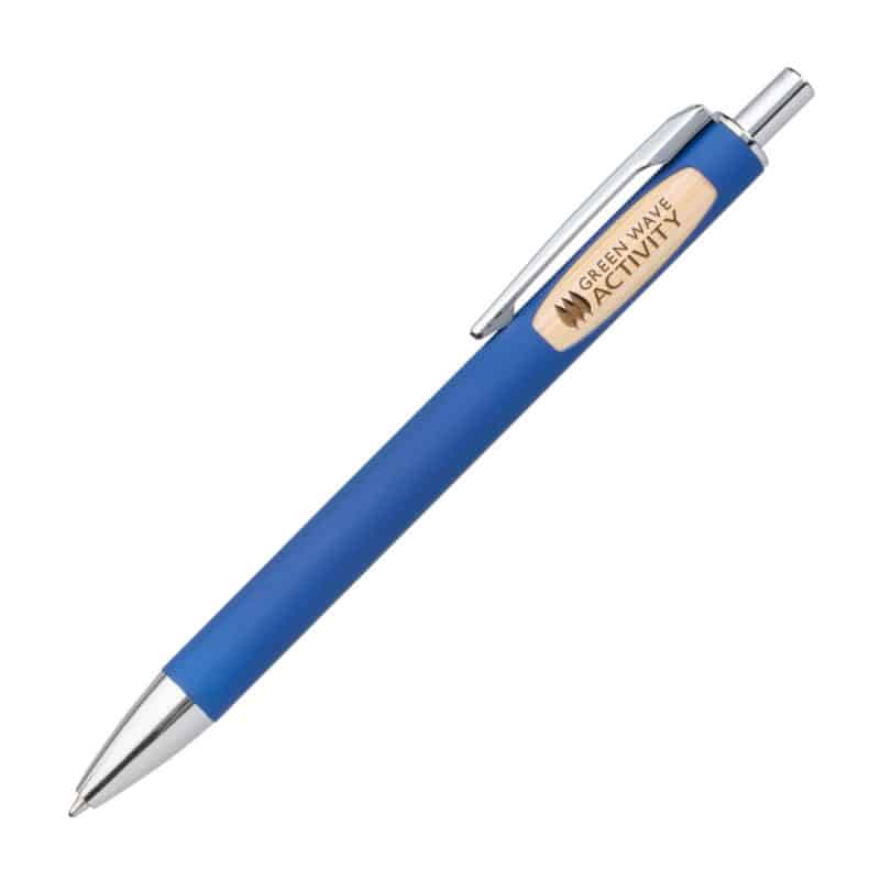 Custom Sylvia Clicker Pen w/Bamboo Accent - 3