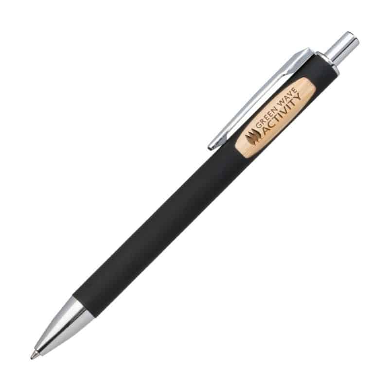 Custom Sylvia Clicker Pen w/Bamboo Accent