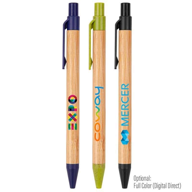 Custom The Albury Bamboo Wheat Straw Click-Action Ballpoint Pen - 6