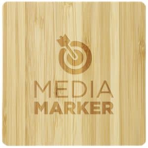 Custom FSC® 100% Bamboo Wireless Charging Pad with Dual Outputs