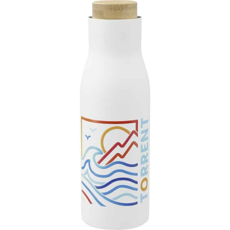 Custom Shaco Copper Vac Bottle w/ FSC® 100% Bamboo Cap 17oz - 7
